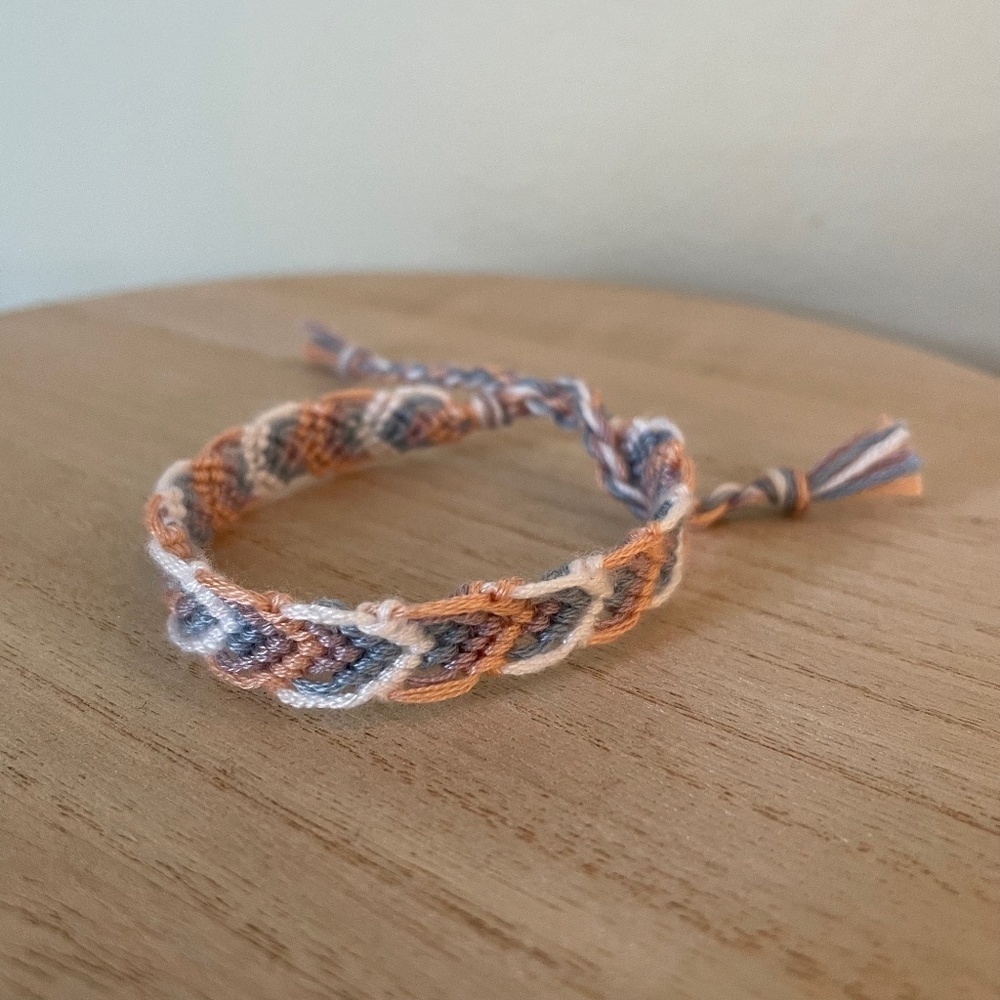 Sky Blue Apricot Woven Bracelet